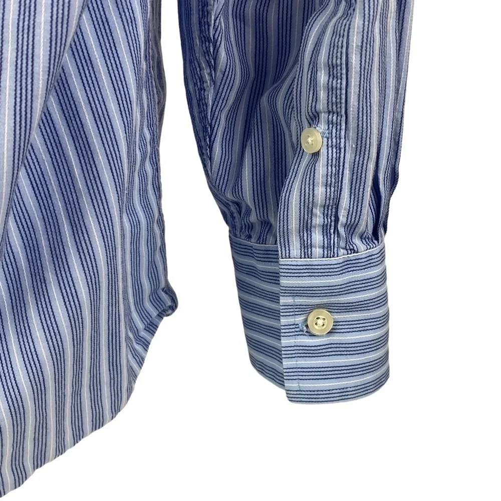 MICHAEL Michael Kors Striped Long Sleeve Button Down Shirt Men's‎ 17-34/35 Blue